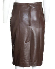 Ladies 25" Brown Leather Skirt