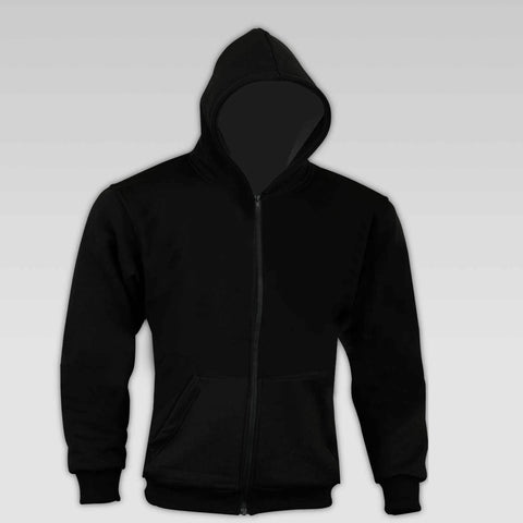 Men's Black Kevlar Lined CE Approved Armour Biker Hoodie