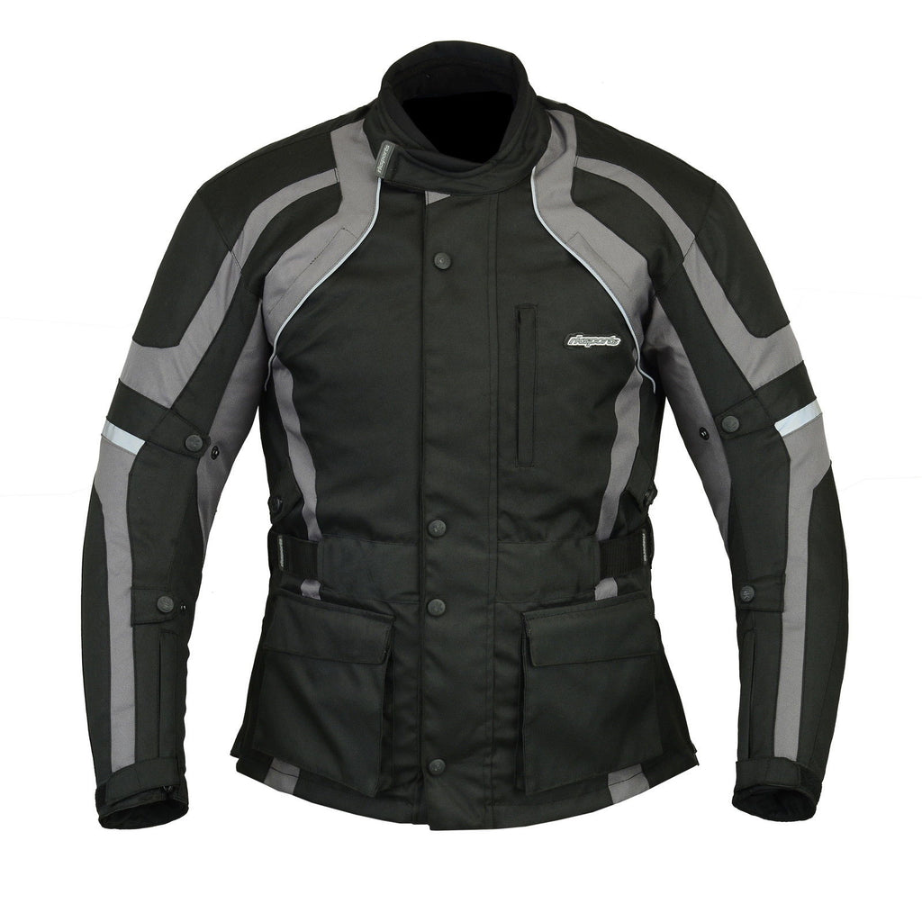 Men's Plus Size Black And Blue Waterproof Motorbike Jacket With CE Armour