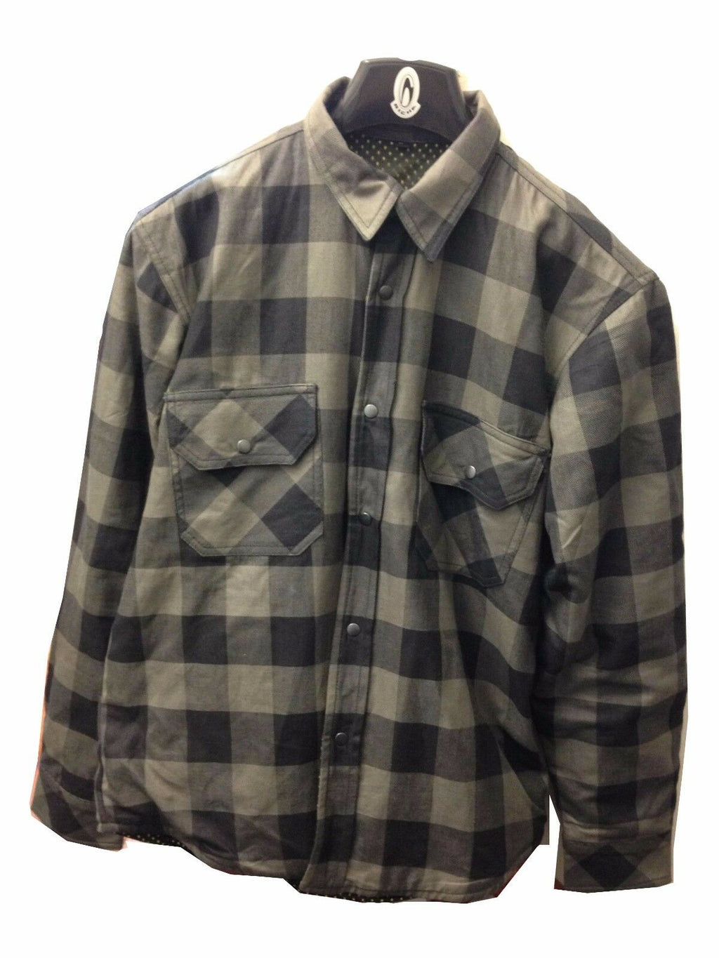 Men's Grey Cheque Motorbike CE Armou Kevlar Shirt