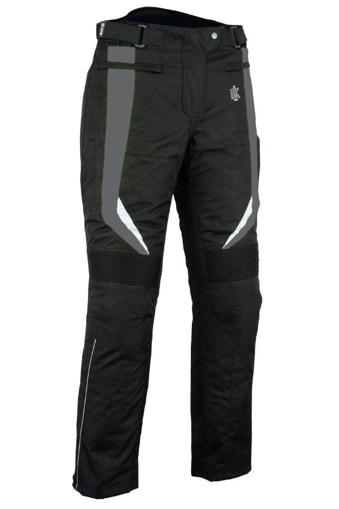 Ladies Grey Cordura Waterproof Motorbike Trousers With CE Armour