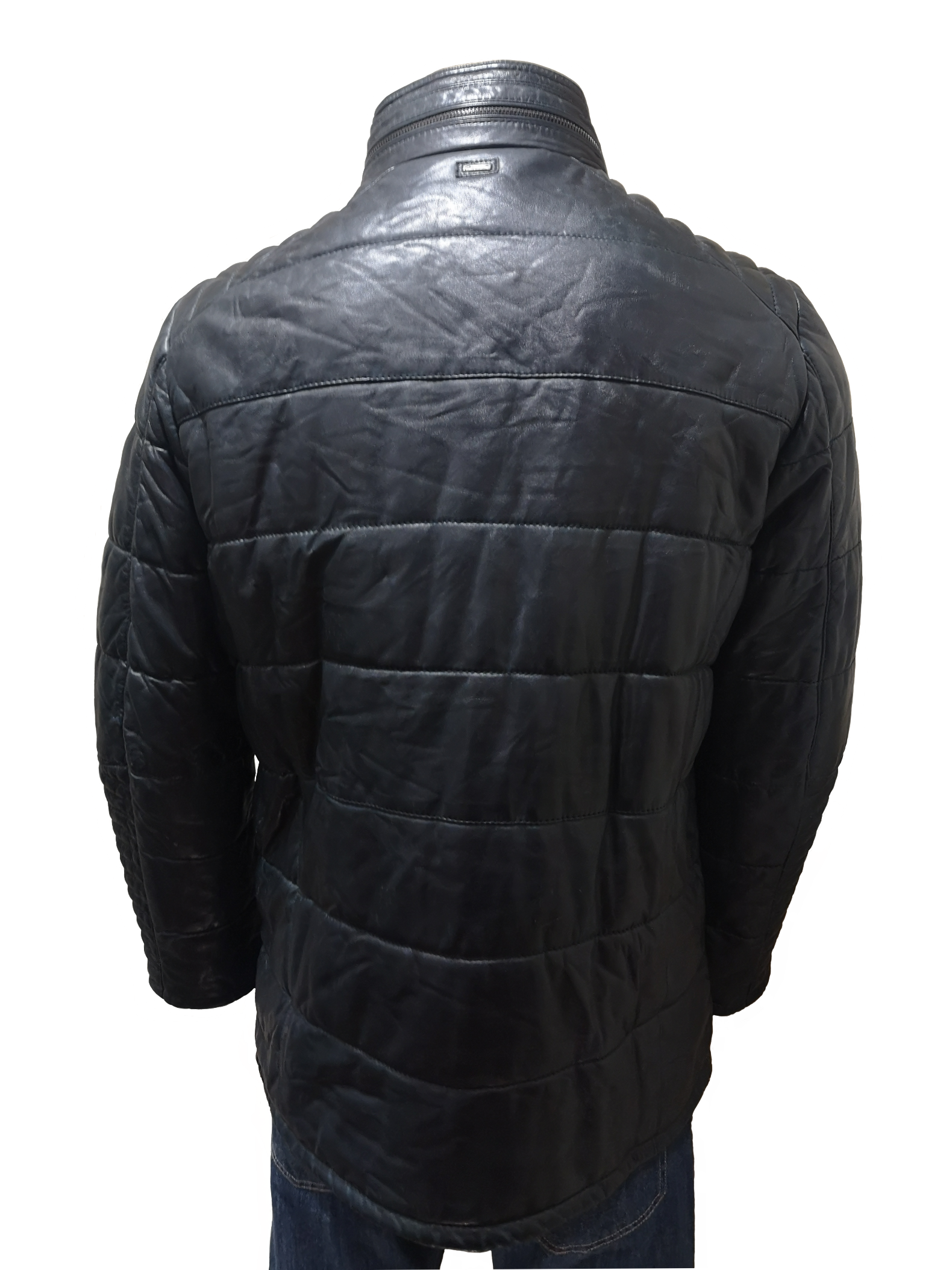Men's Leather Puffer Jacket: Nicolo