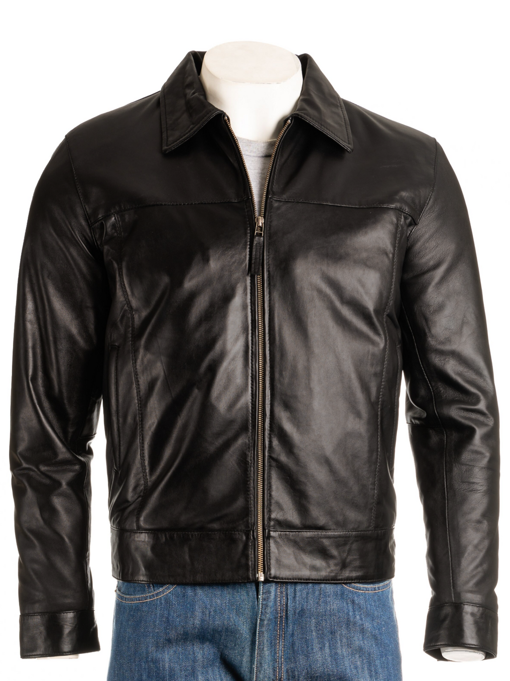 Leather harrington jacket hot sale