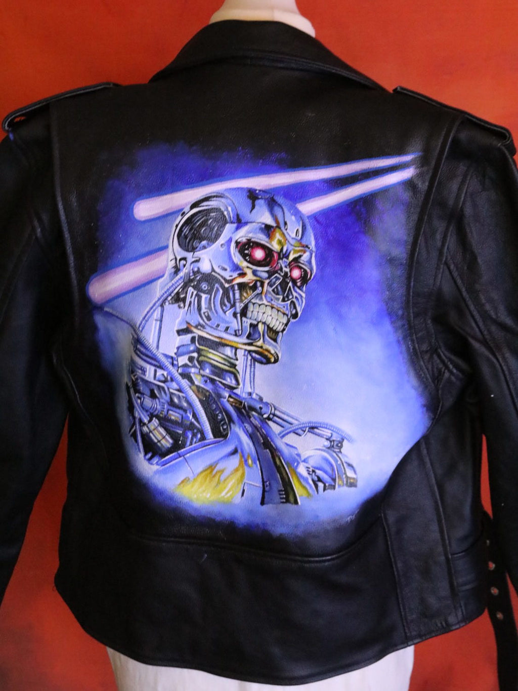Terminator' Hand-Painted Leather Jacket