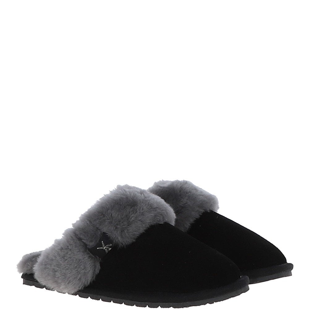 Ladies Black Sheepskin Classic Slip On - Pippa