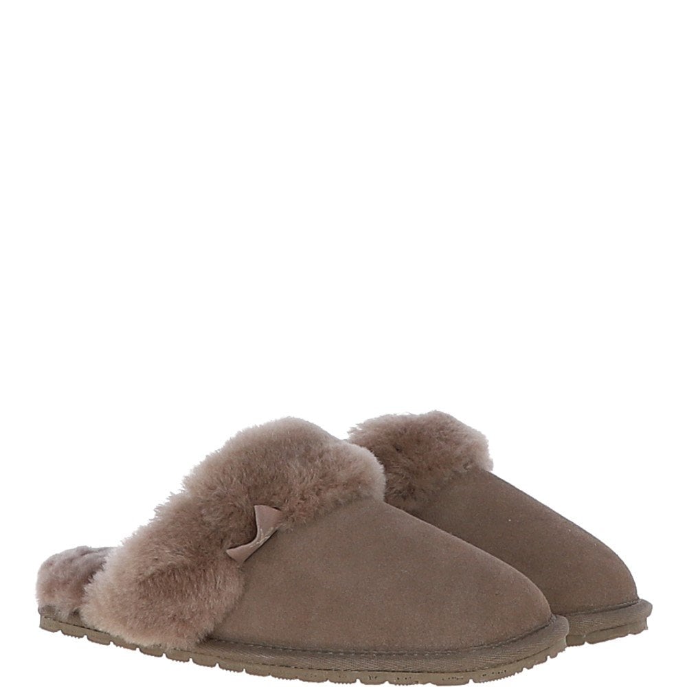 Ladies Taupe Sheepskin Classic Slip On - Pippa